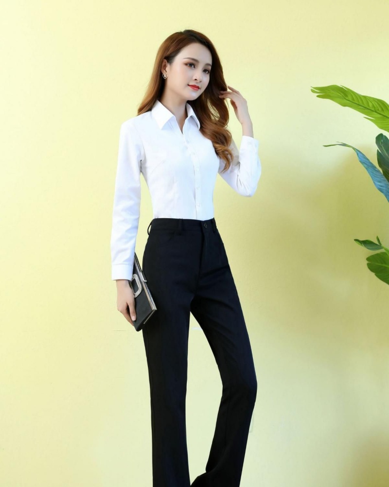 Hot Sale Spring Autumn Women's High Waist High Stretch Straight Leg Long Suit Pants Slim Fit Figure Flattering Professional Formal Black Dress Trousers Office Work Wear