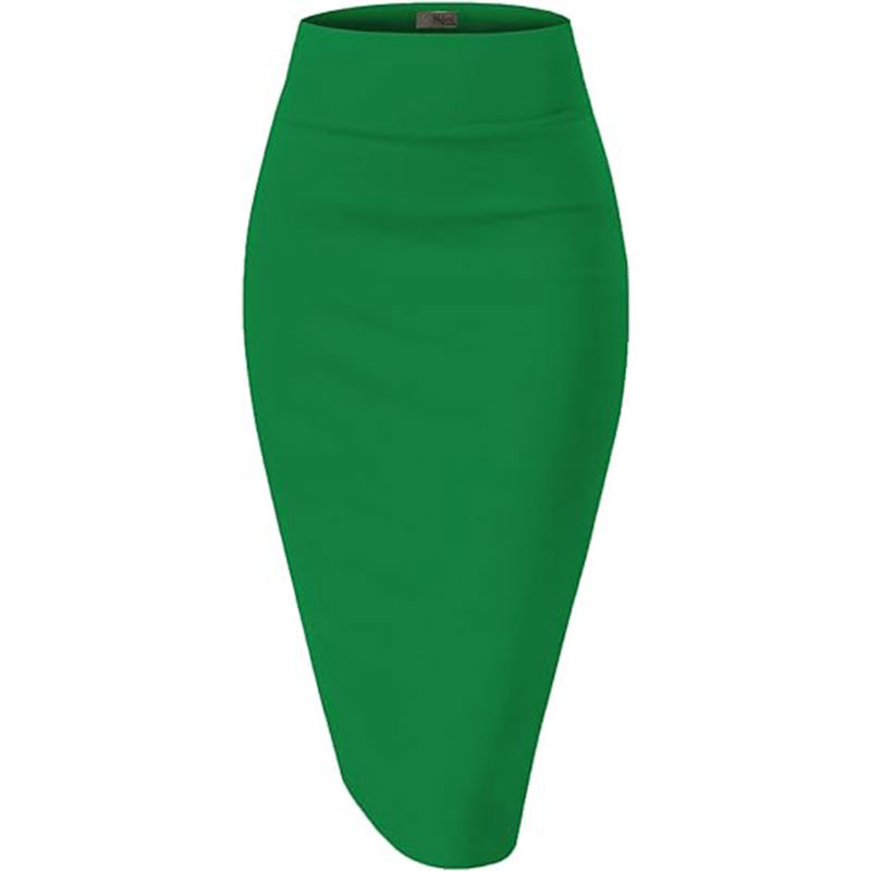 Hot Sale New Arrival Spring Summer Women's High Waist Slim Fit Versatile Side Split Bodycon Pencil Midi Skirt White Collar Office Lady Business Commuter Work Wear