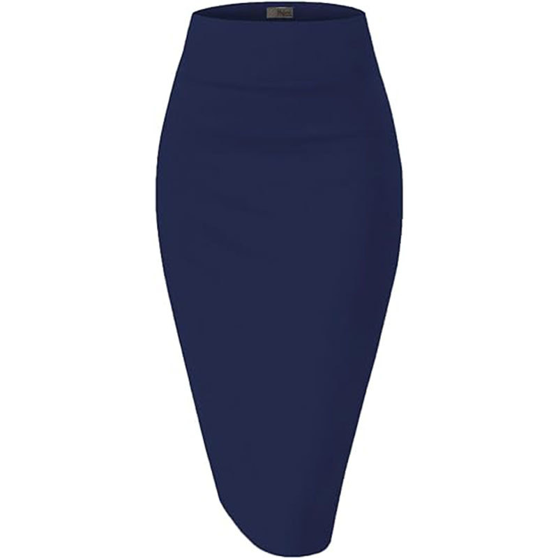Hot Sale New Arrival Spring Summer Women's High Waist Slim Fit Versatile Side Split Bodycon Pencil Midi Skirt White Collar Office Lady Business Commuter Work Wear