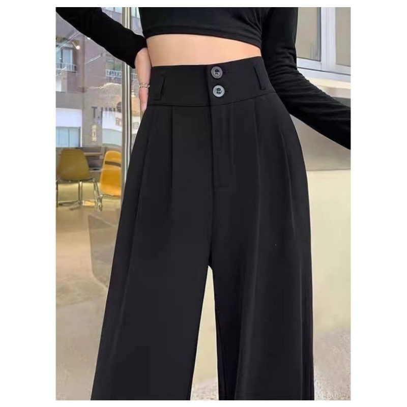 New Arrival Summer Women's Plus Size Curvy High Waist Drapey Straight Leg Wide Leg Loose Fit Versatile Casual Suit Pants Dress Trousers Office Lady Business Commuter Work Wear