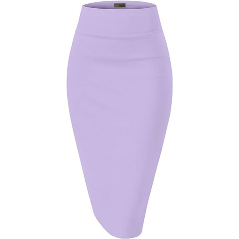 Hot Sale New Arrival Spring Summer Women's High Waist Slim Fit Versatile Side Split Bodycon Pencil Midi Skirt White Collar Office Lady Business Commuter Work Wear