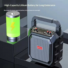 Portable Bluetooth Karaoke Speaker with Microphone Wireless Rechargeable Karaoke Machine for Outdoor Party Holiday Gathering