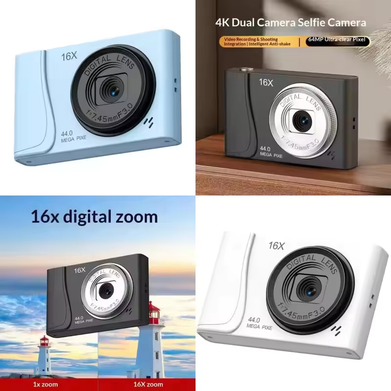 Digital Camera 4K 24 Million Pixels Children Camcorder 16x Zoom Compact Cameras Auto Focus for Kids Adult Beginners Photograph