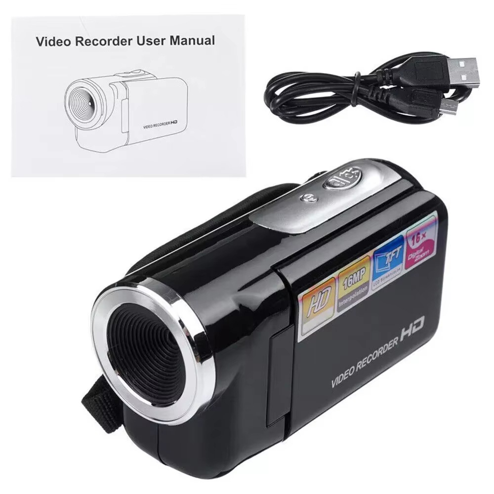 1080P 16MP Digital Camera 2.7 Inch Rotatable Screen Camcorder with USB Cable 16X Zoom HD Video Recorder With Fill Light New