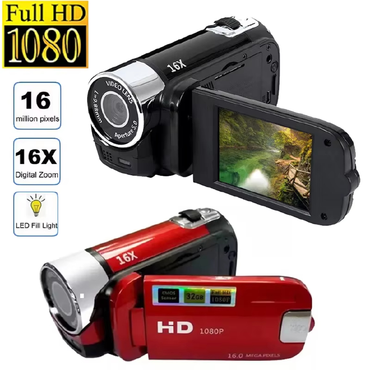 1080P 16MP Digital Camera 2.7 Inch Rotatable Screen Camcorder with USB Cable 16X Zoom HD Video Recorder With Fill Light New