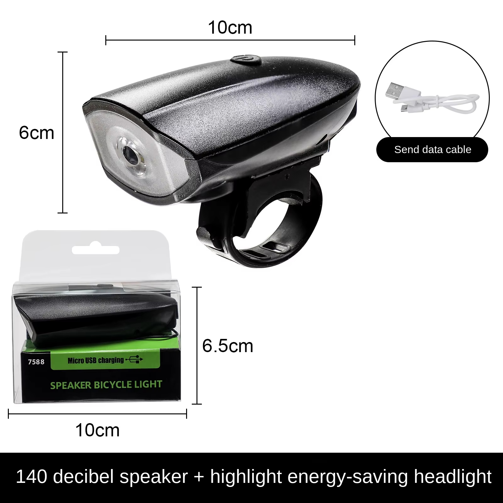 Horn With Light For Bicycle Electric Bicycle Horn And Light Rechargable MTB Bicycle Light Lanterna Cycling Flashlight
