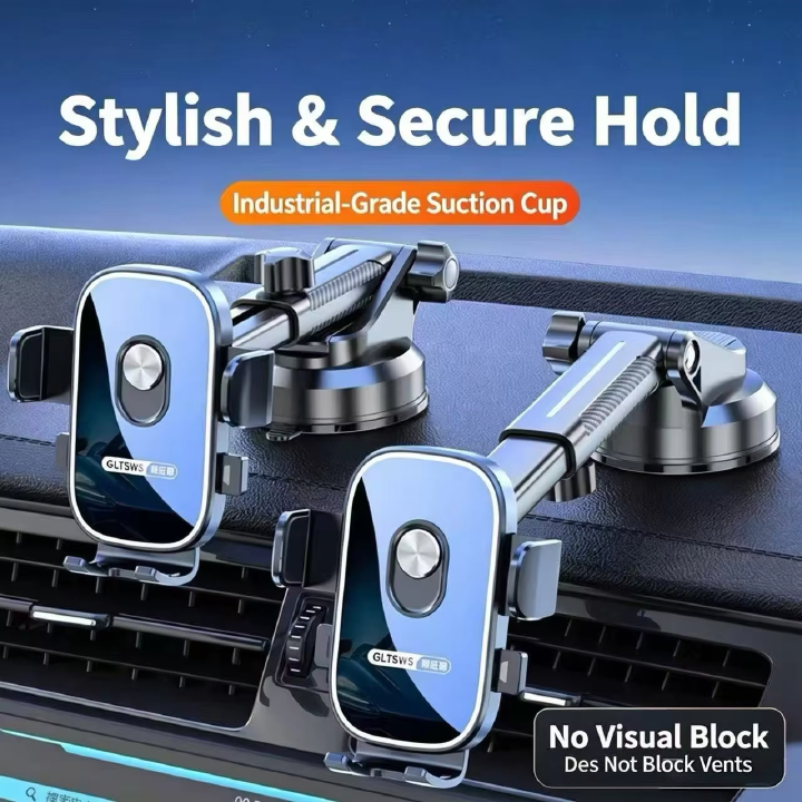Car dashboard phone holder - safe and adjustable holder, suitable for iPhone, Samsung Galaxy, etc. - easy to install, designed f