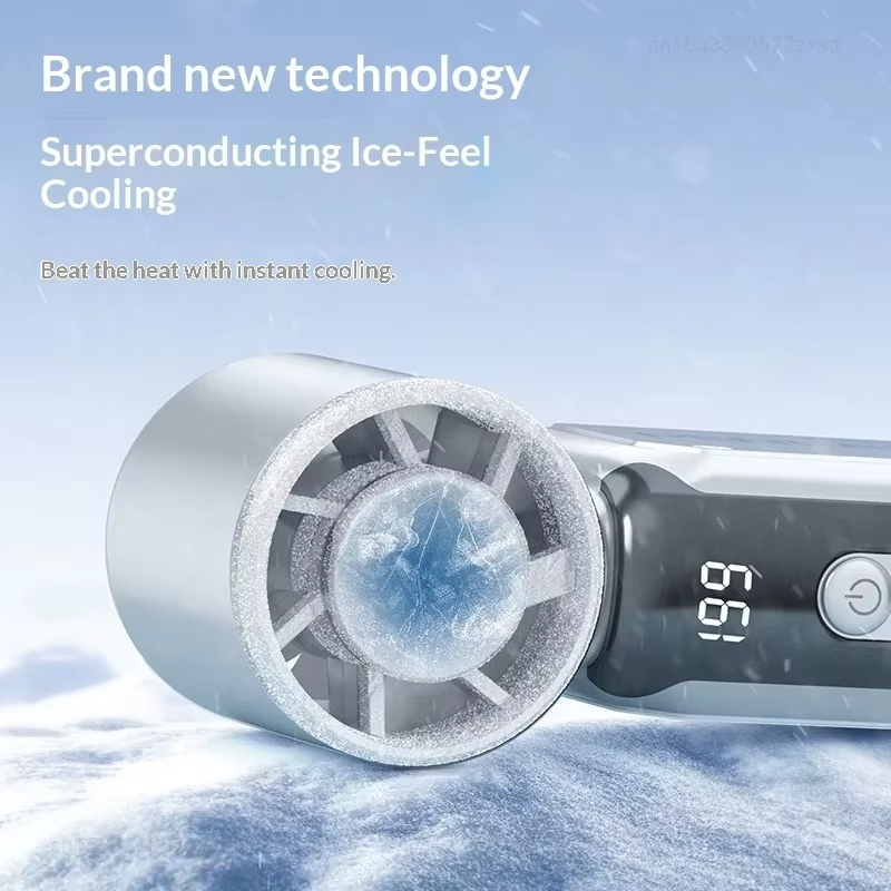 New-Portable Convenient Creative Small Fan Pocket Hand-held Fan Lightweight Air Coolers Travel Camping Outdoor LED Digital