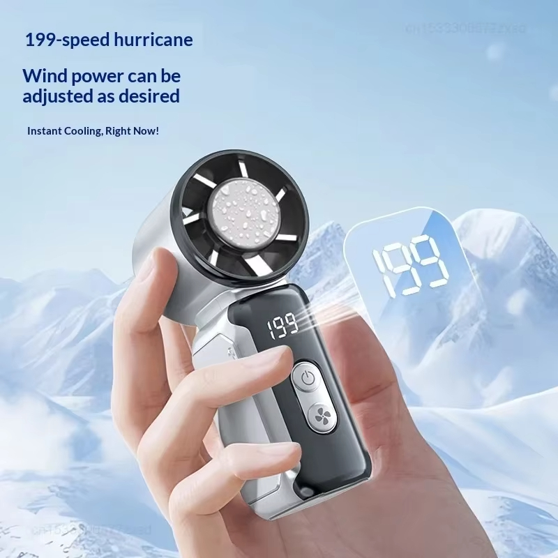 New-Portable Convenient Creative Small Fan Pocket Hand-held Fan Lightweight Air Coolers Travel Camping Outdoor LED Digital