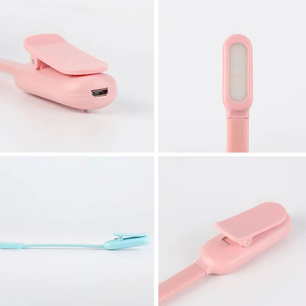 LED Desk Lamp Mini Book Light 3 Brightness Levels USB Rechargeable Clip On Study Lamp for Bedroom Dormitory Travel Reading