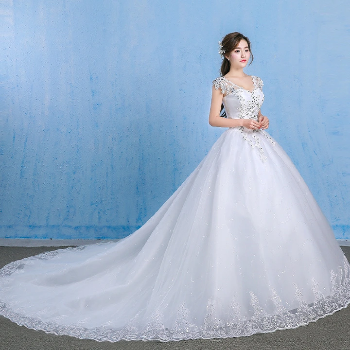 Ethereal Dreamy French Luxury Lace Wedding Dress Off-the-Shoulder Plus Size Bridal Gown with Long Train