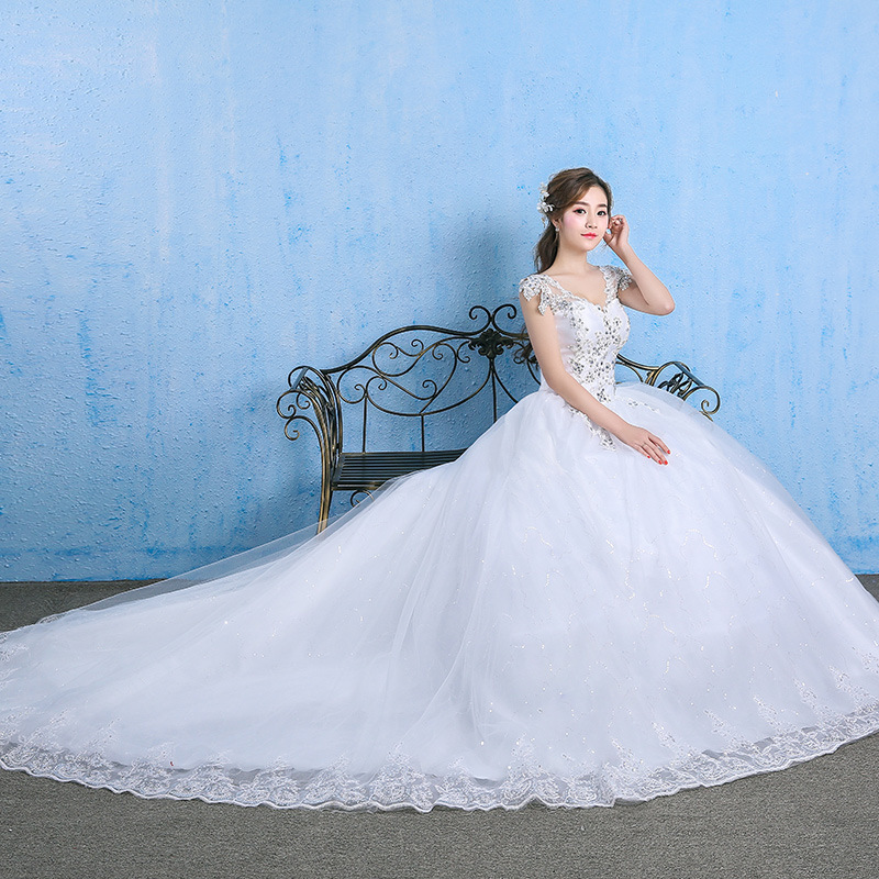 Ethereal Dreamy French Luxury Lace Wedding Dress Off-the-Shoulder Plus Size Bridal Gown with Long Train