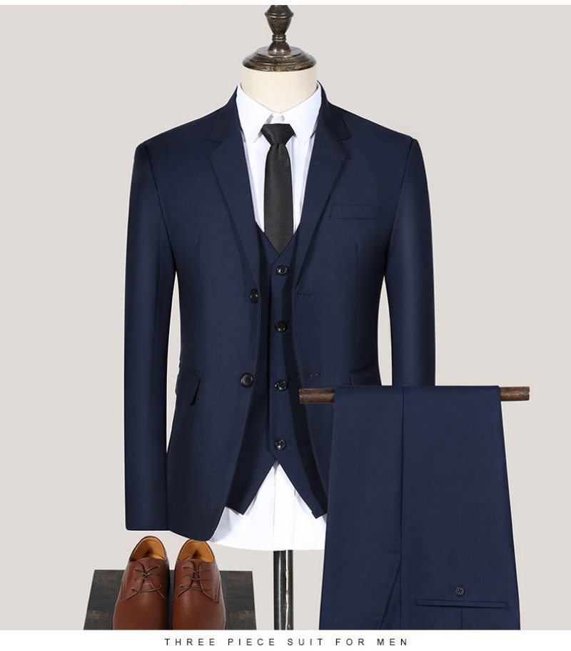 Hot Sale High Quality Men's Slim Fit 4 Piece Suit Set Blazer+Vest+Pants+Shirt Formal Wedding Groom Groomsman Group Outfit
