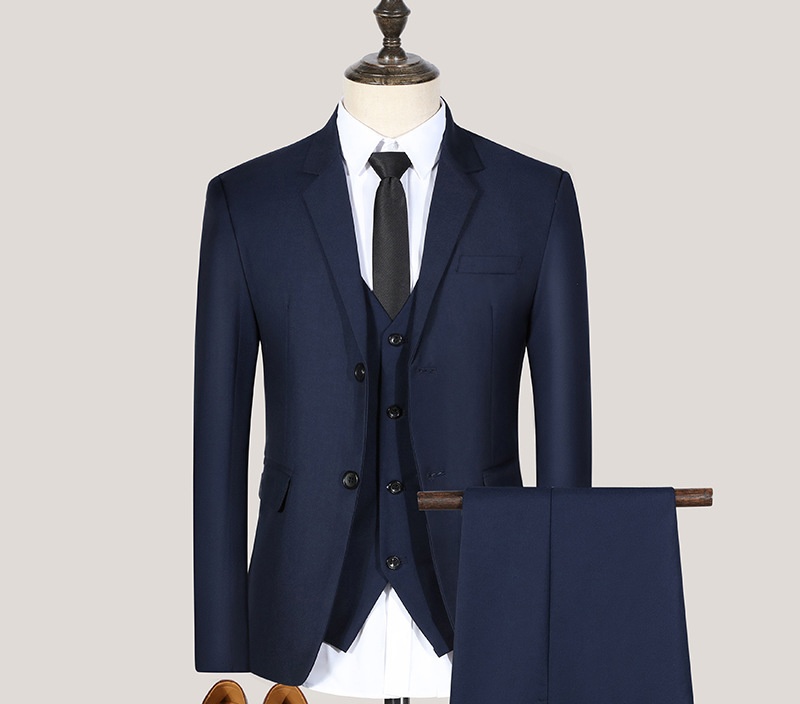 Hot Sale High Quality Men's Slim Fit 4 Piece Suit Set Blazer+Vest+Pants+Shirt Formal Wedding Groom Groomsman Group Outfit
