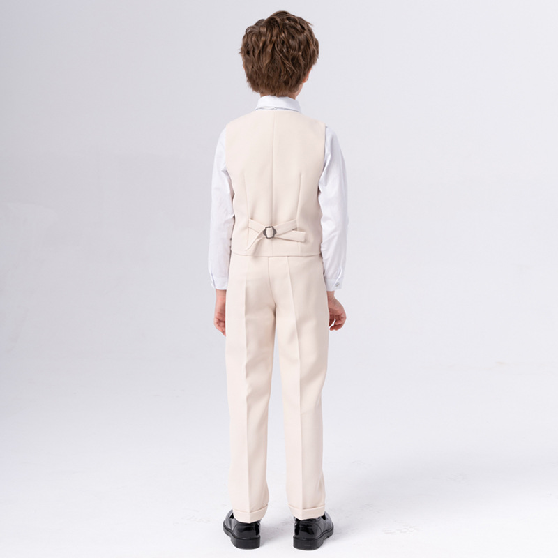 High standard High Leve High-end 2026 New British Style Boys' Vest Set | Formal Flower Boy Outfit for Wedding, Junior Host & Stage Performance