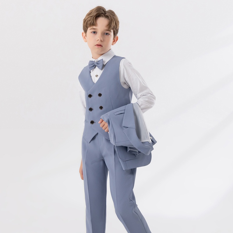 High standard High Leve High-end 2026 New British Style Boys' Vest Set | Formal Flower Boy Outfit for Wedding, Junior Host & Stage Performance