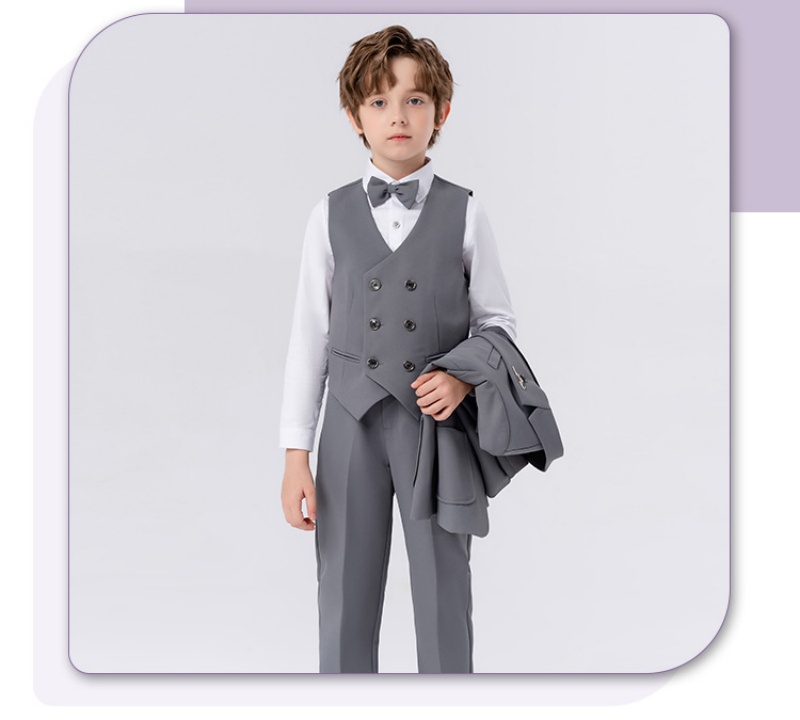 High standard High Leve High-end 2026 New British Style Boys' Vest Set | Formal Flower Boy Outfit for Wedding, Junior Host & Stage Performance