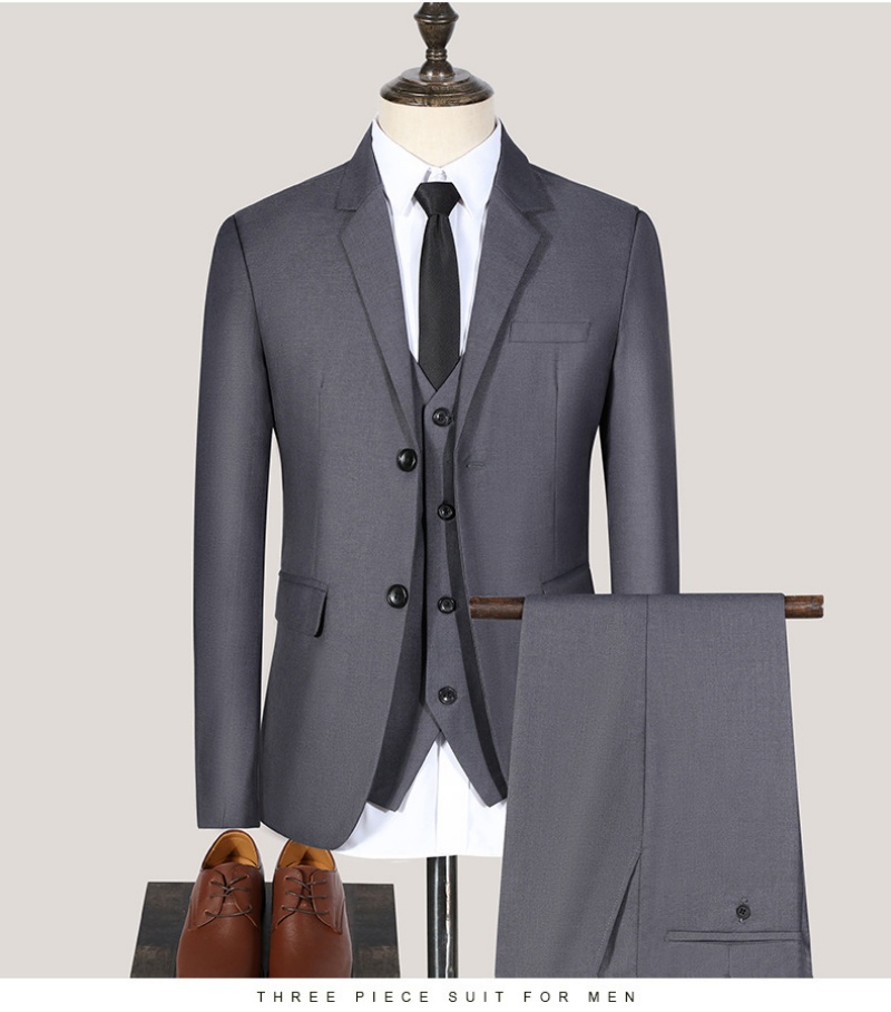 Hot Sale High Quality Men's Slim Fit 4 Piece Suit Set Blazer+Vest+Pants+Shirt Formal Wedding Groom Groomsman Group Outfit