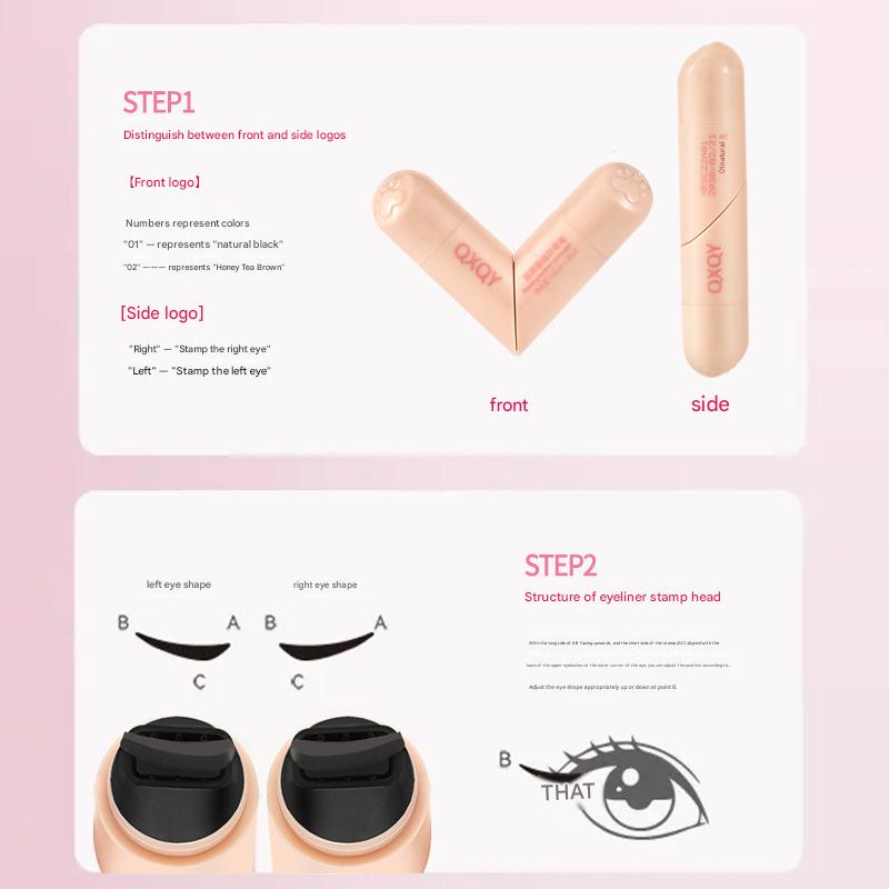 Eyeliner Stamp Pen: Natural, Long-lasting, Quick-drying, Waterproof, One-Step Stamp, Suitable for Beginners and Cross-border Use, Double-ended Stamp view 5