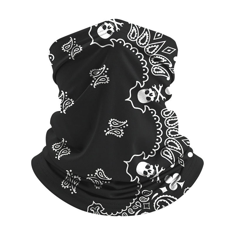 Motorcycle riding face mask, Lycra sweat-absorbing and sun-protective neck warmer, paisley print sports ice silk neck glove