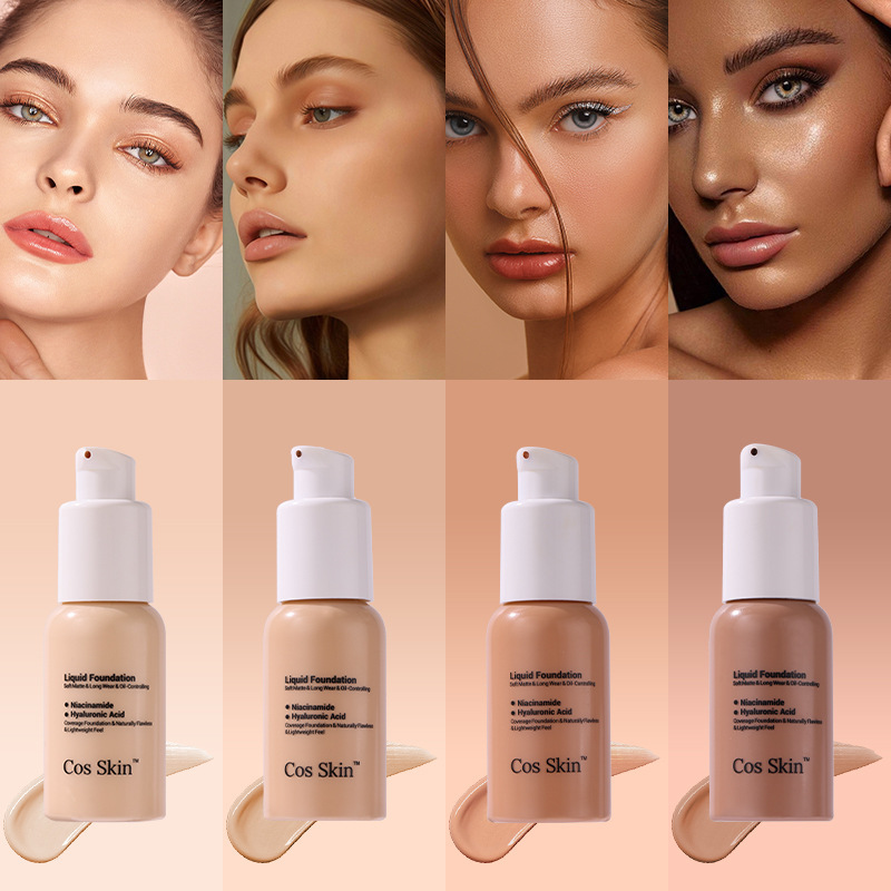 CosSkin Foundation - Waterproof, Concealing, Natural, Long-Lasting, Hydrating, Lightweight, Moisturizing Foundation Cream view 2