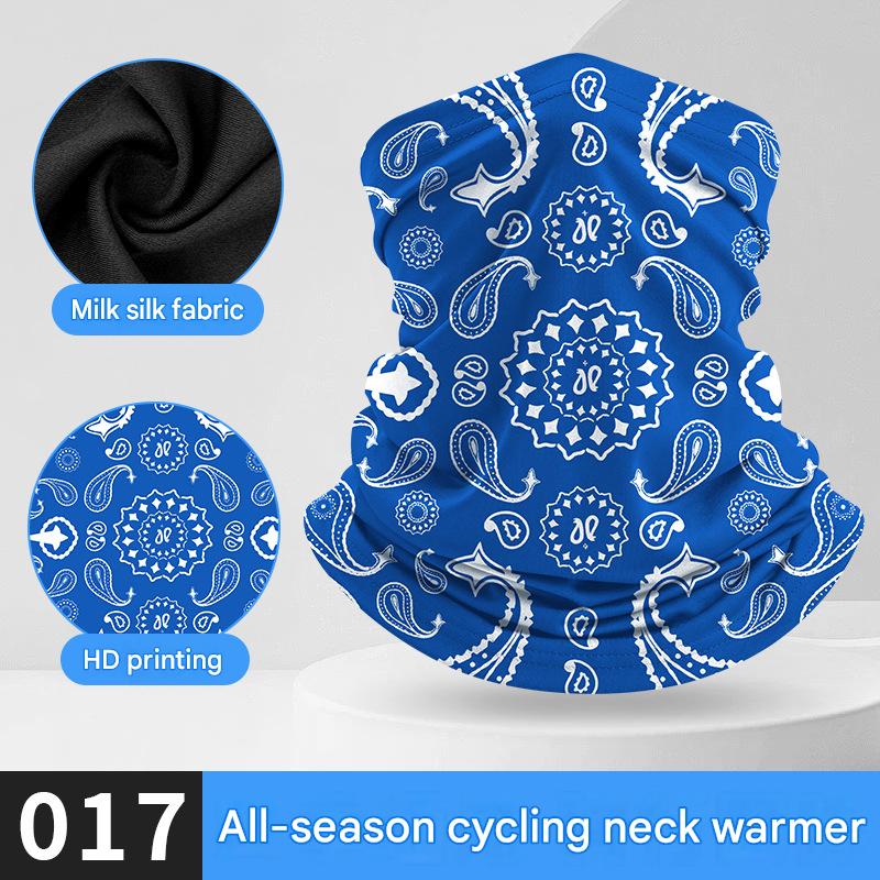 Motorcycle riding face mask, Lycra sweat-absorbing and sun-protective neck warmer, paisley print sports ice silk neck glove