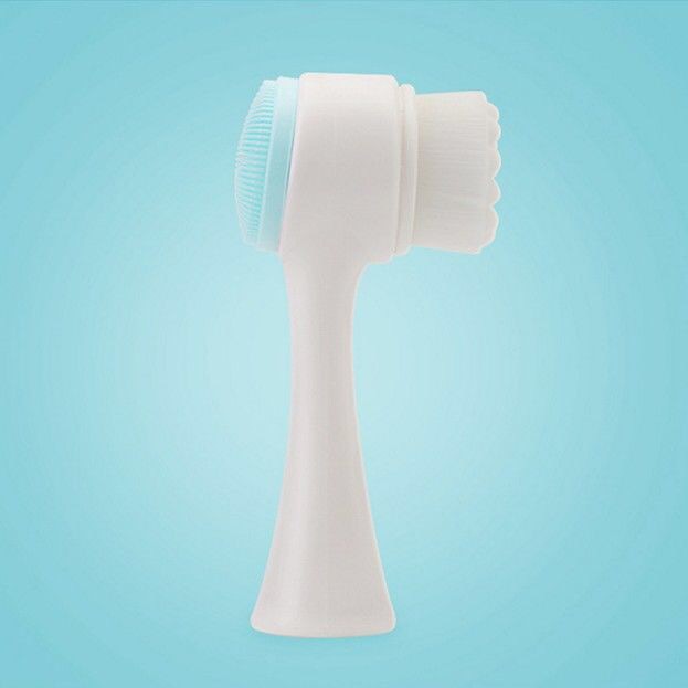 3D silicone facial cleansing brush, manual facial cleansing brush, facial cleansing device, soft bristle cleaning brush, double-sided massage brush