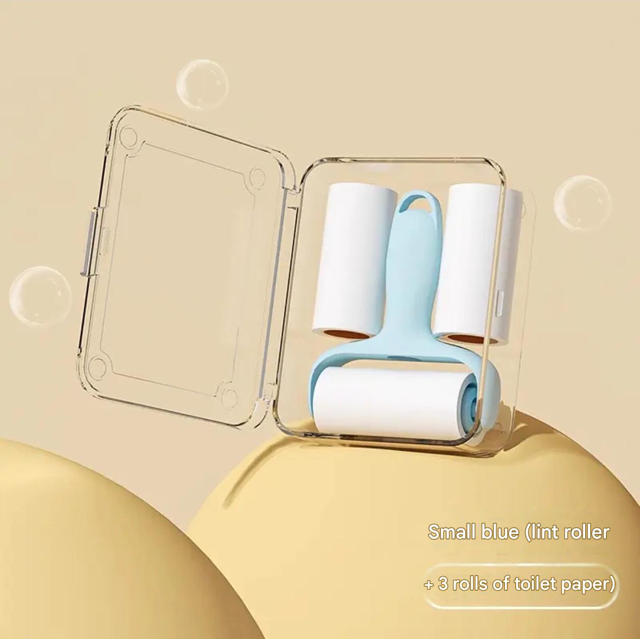 Mini lint roller with tear-off replacement paper, small portable roller brush, high viscosity lint remover for cat hair.