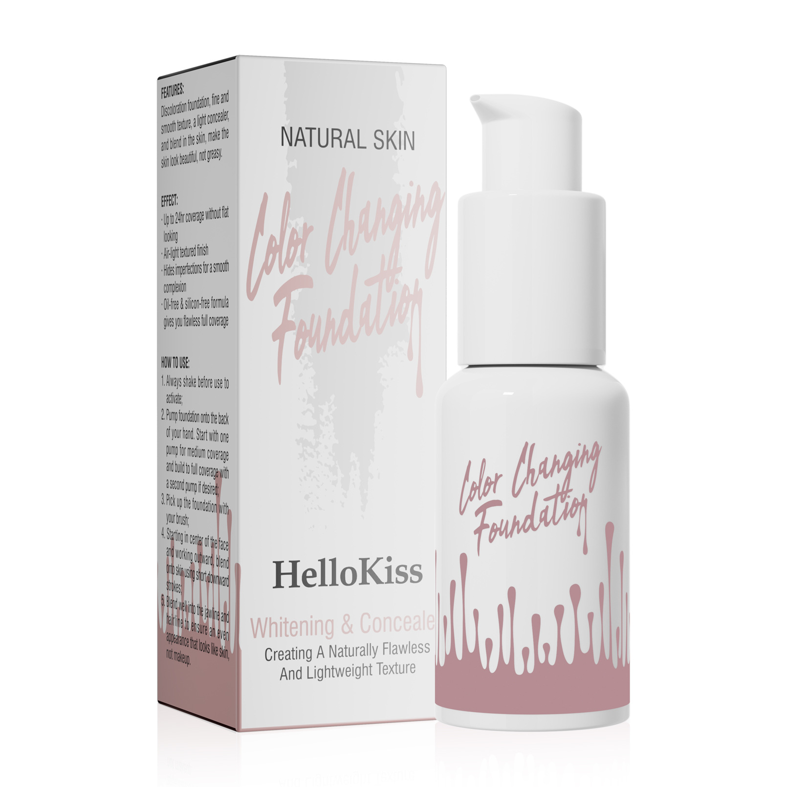 HelloKiss Foundation - Waterproof, Concealing, Natural, Long-Lasting, Hydrating, Lightweight, Moisturizing Foundation Cream view 6