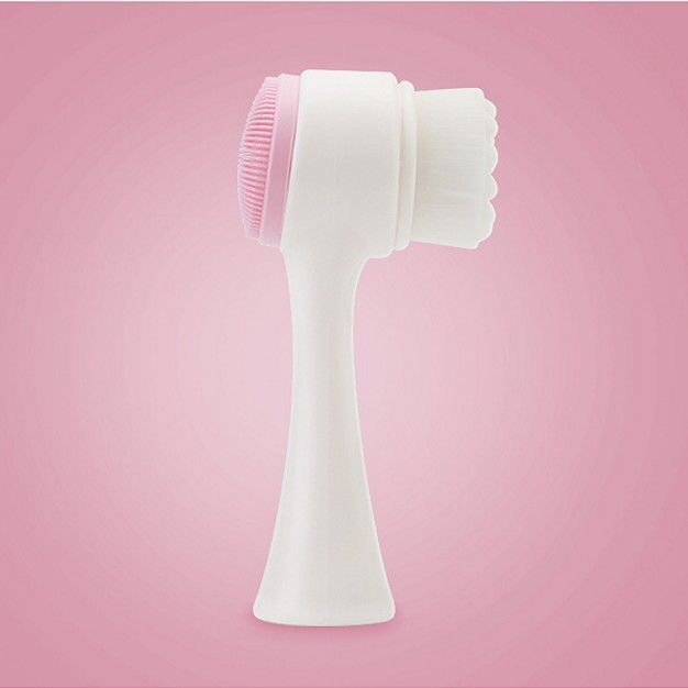 3D silicone facial cleansing brush, manual facial cleansing brush, facial cleansing device, soft bristle cleaning brush, double-sided massage brush