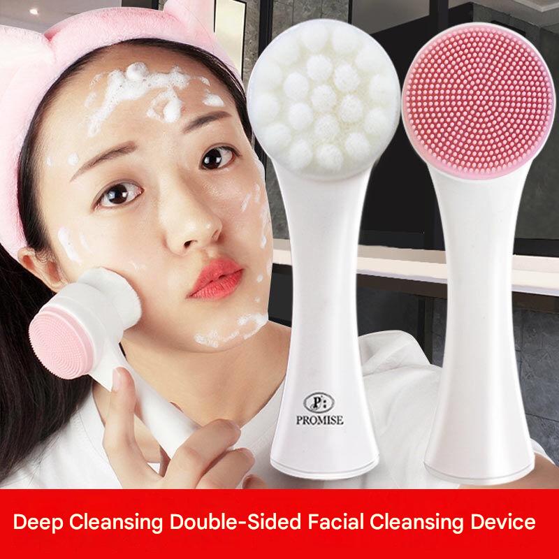 3D silicone facial cleansing brush, manual facial cleansing brush, facial cleansing device, soft bristle cleaning brush, double-sided massage brush