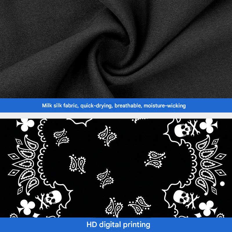 Motorcycle riding face mask, Lycra sweat-absorbing and sun-protective neck warmer, paisley print sports ice silk neck glove