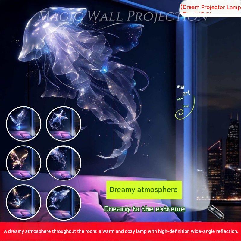 USB butterfly projector lamp, a popular gift for couples, a trendy bedroom ambient light, a creative bedside night light.