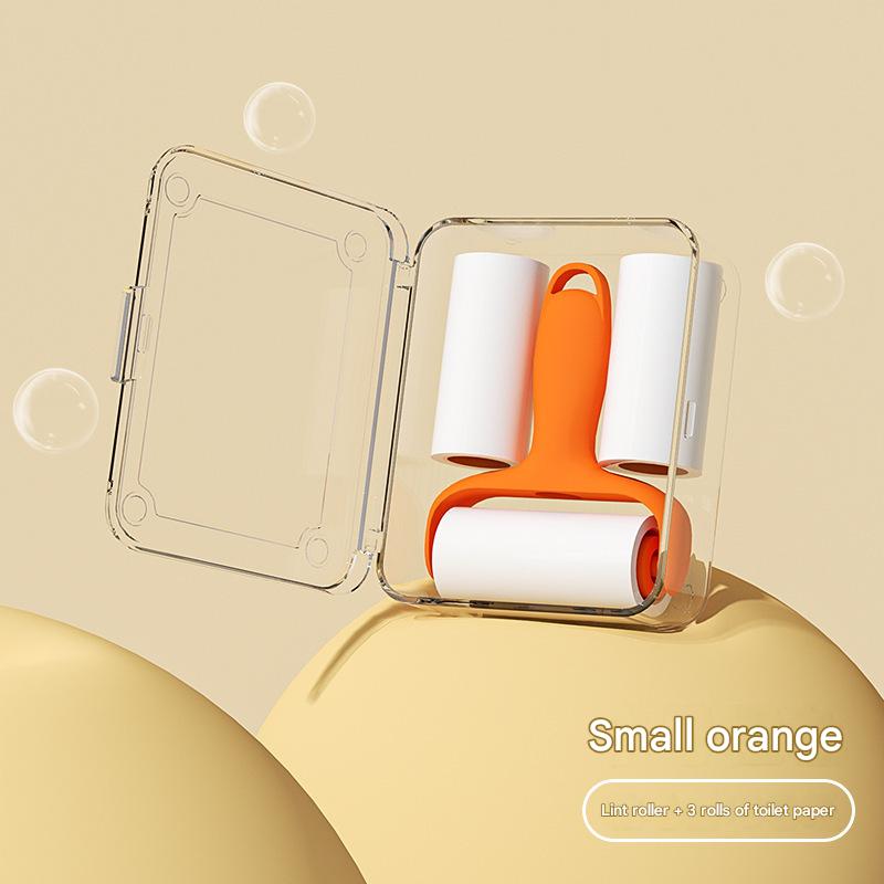 Mini lint roller with tear-off replacement paper, small portable roller brush, high viscosity lint remover for cat hair.