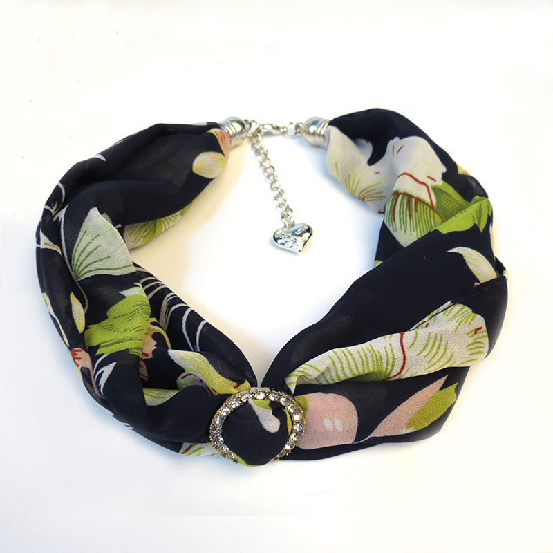 Alloy jewelry scarf printed chiffon necklace clavicle scarf