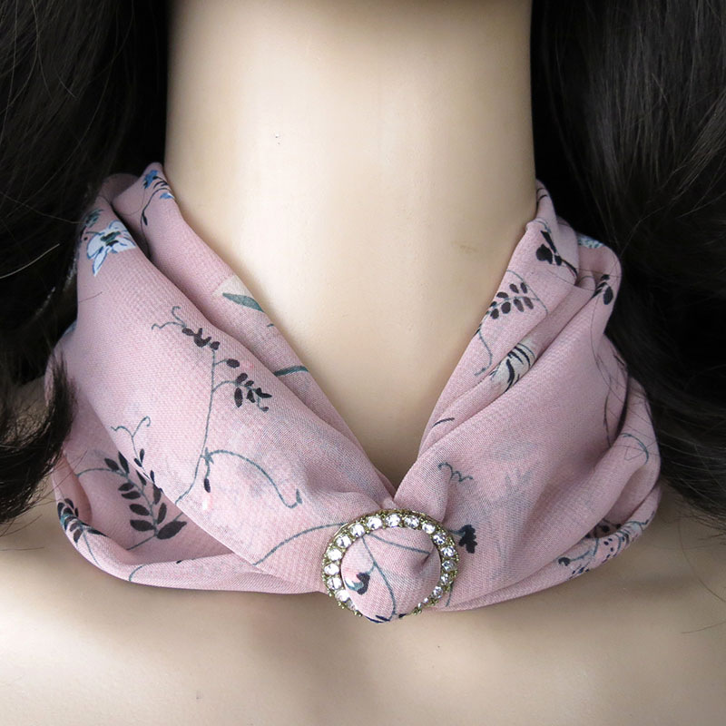 Alloy jewelry scarf printed chiffon necklace clavicle scarf