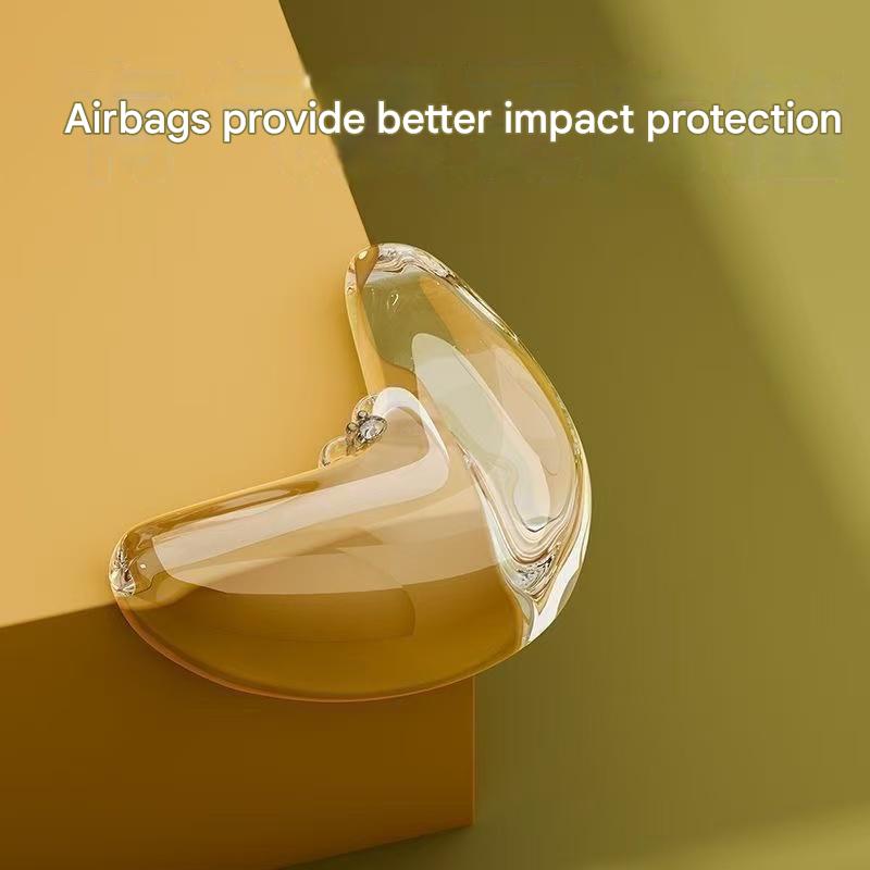 Thickened, transparent silicone corner guards for child safety—anti-collision pads to protect babies from sharp table corners.