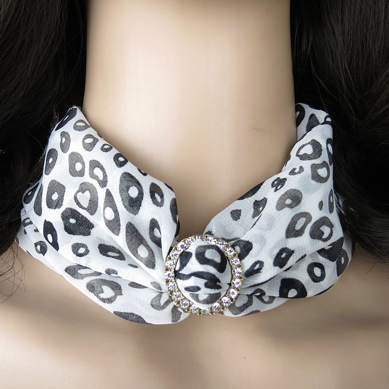 Alloy jewelry scarf printed chiffon necklace clavicle scarf