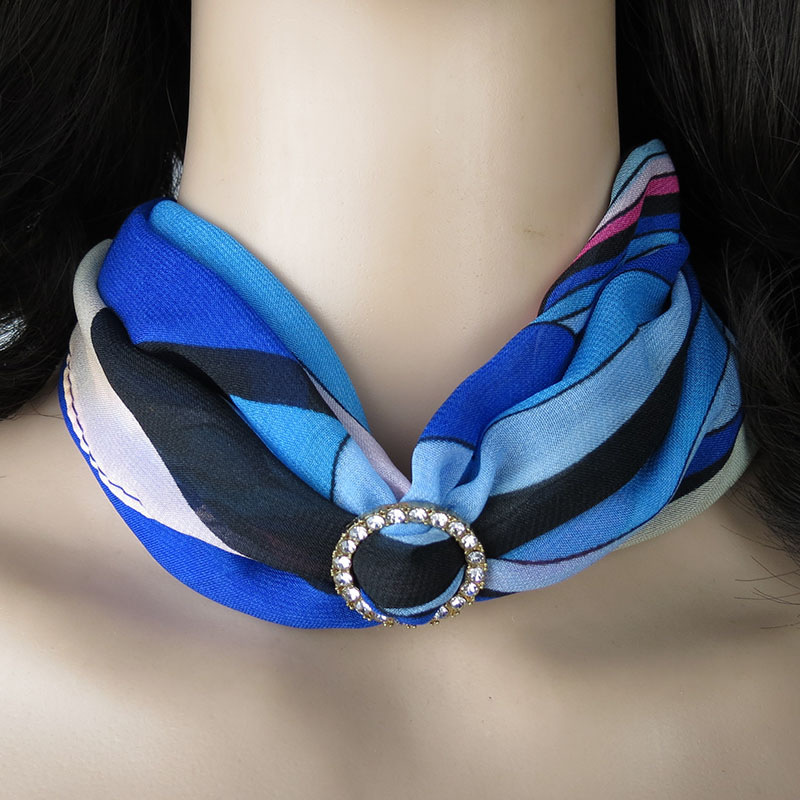 Alloy jewelry scarf printed chiffon necklace clavicle scarf