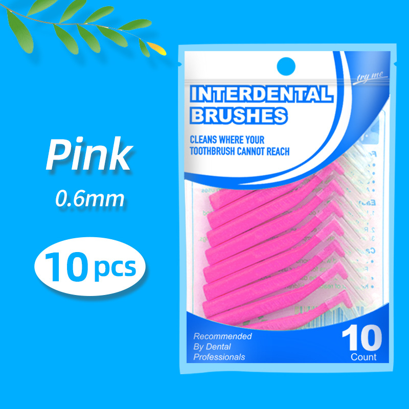 L-Shaped Interdental Brush (Pack of 10) – Wire-Bristle Brush for Cleaning Between Teeth