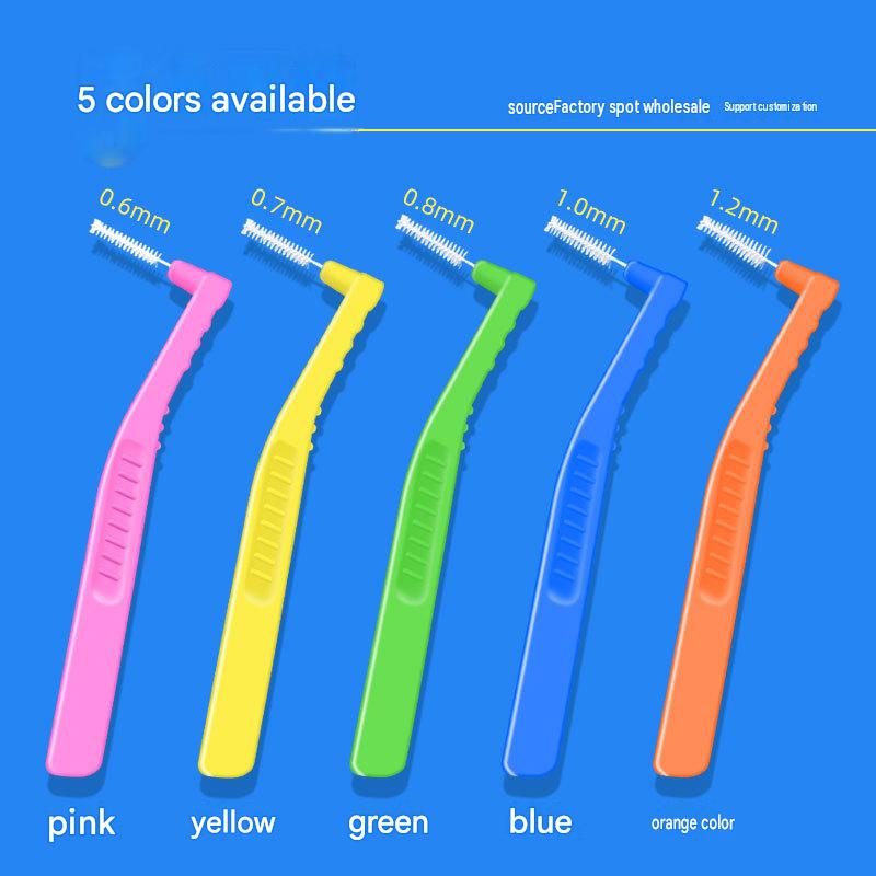 L-Shaped Interdental Brush (Pack of 10) – Wire-Bristle Brush for Cleaning Between Teeth
