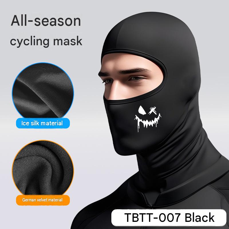 Summer Outdoor Cycling Sun-Protection Balaclava: Breathable Ice-Silk Mask with Spider-Man Heat-Transfer Print – Lightweight, Face-Slimming Pullover Style