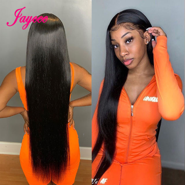 32inch Lace Front Wig Straight Lace Front Human Hair Wigs Brazilian 36Inch Long Human Hair Wig Frontal Wig 13x4 Pre Plucked 180% Black 10inch