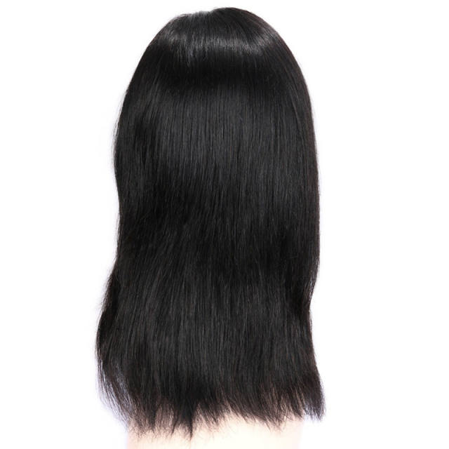 4*4inch Closure Human Hair Wigs Brazilian Straight Lace Wig Human Virgin Hair Wigs Black 8inch