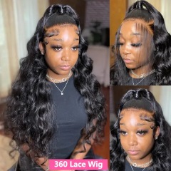 HD Transparent 13x4 13x6 Body Wave Lace Front Wig Pre Plucked 360 Lace Frontal Wig Human Hair Wigs For Women 4x4 Closure Wig Black 20inch