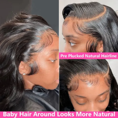 HD Transparent 13x4 13x6 Body Wave Lace Front Wig Pre Plucked 360 Lace Frontal Wig Human Hair Wigs For Women 4x4 Closure Wig Black 20inch
