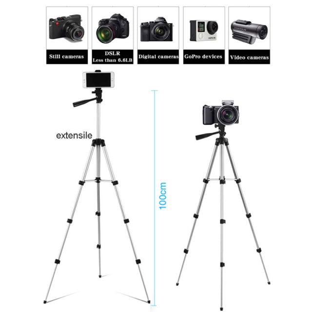 35-106cm Cell Phone Tripod for iPhone 6 7 X Andriod Phone Stand Holder Clip Set for DSLR Camera with Remote tripode para movil Black NO