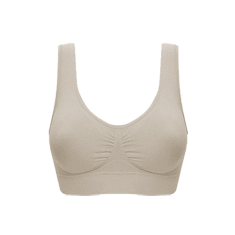 Cross border wholesale Genie Bra plus size seamless comfortable women's bra single-layer yoga sports bra vest black M