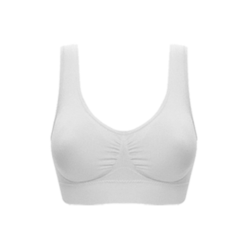 Cross border wholesale Genie Bra plus size seamless comfortable women's bra single-layer yoga sports bra vest black M