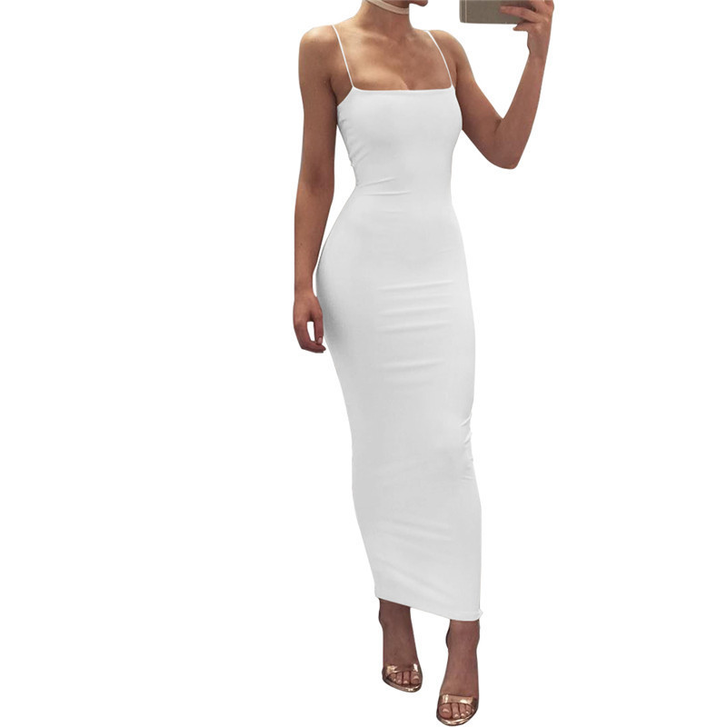 Spot European and American women's clothing ins sexy camisole temperament camisole long skirt backless slim fit dress women's summer wholesale Style_1 S